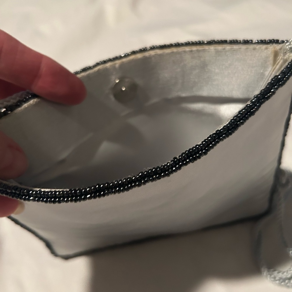 Valerie Stevens Black and Cream Beaded Mini Bag - Picture 6 of 8